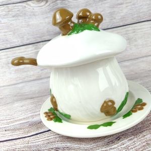 Mushroom Bowl with Lid Vtg